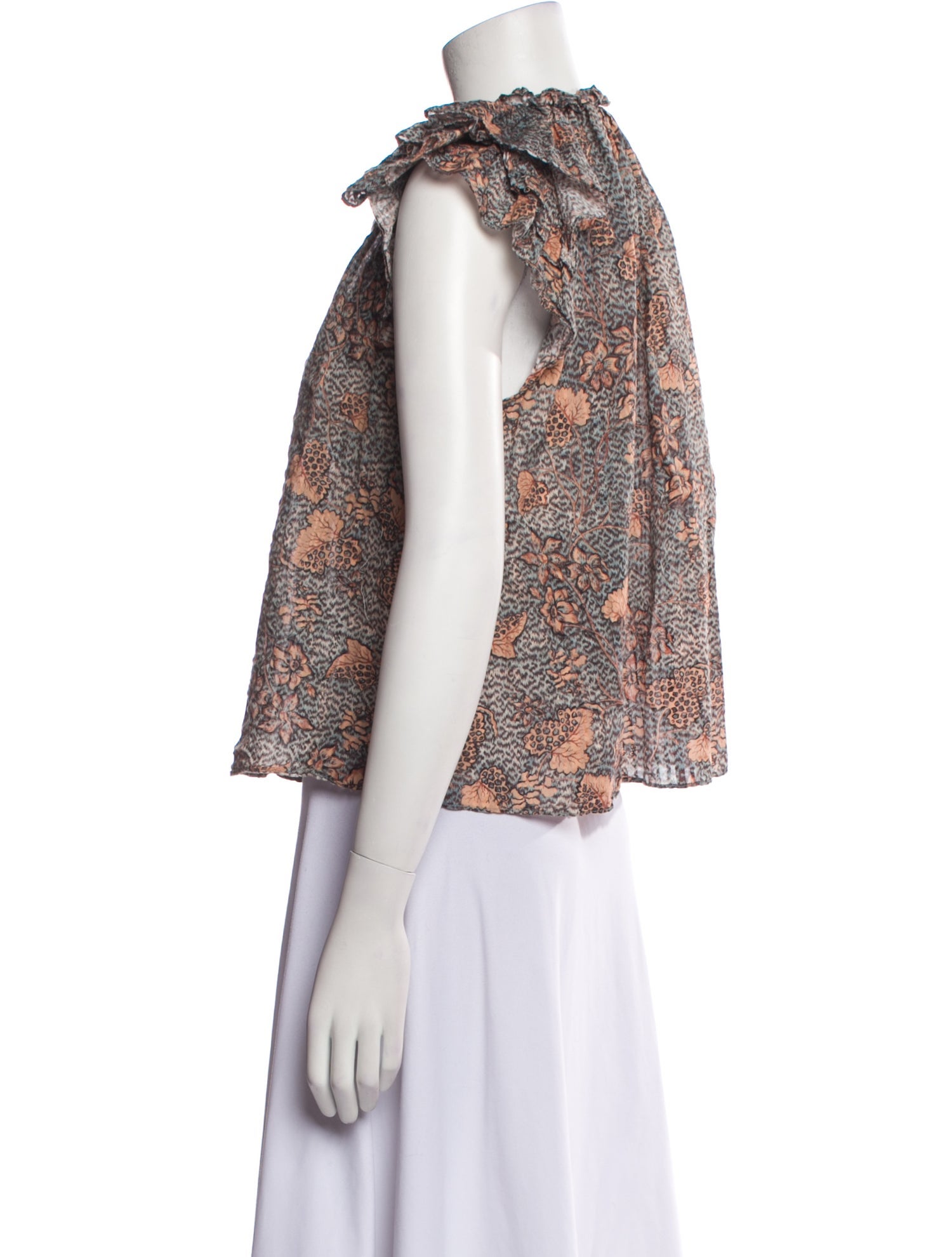 Ulla Johnson Floral Print Mock Neck Blouse