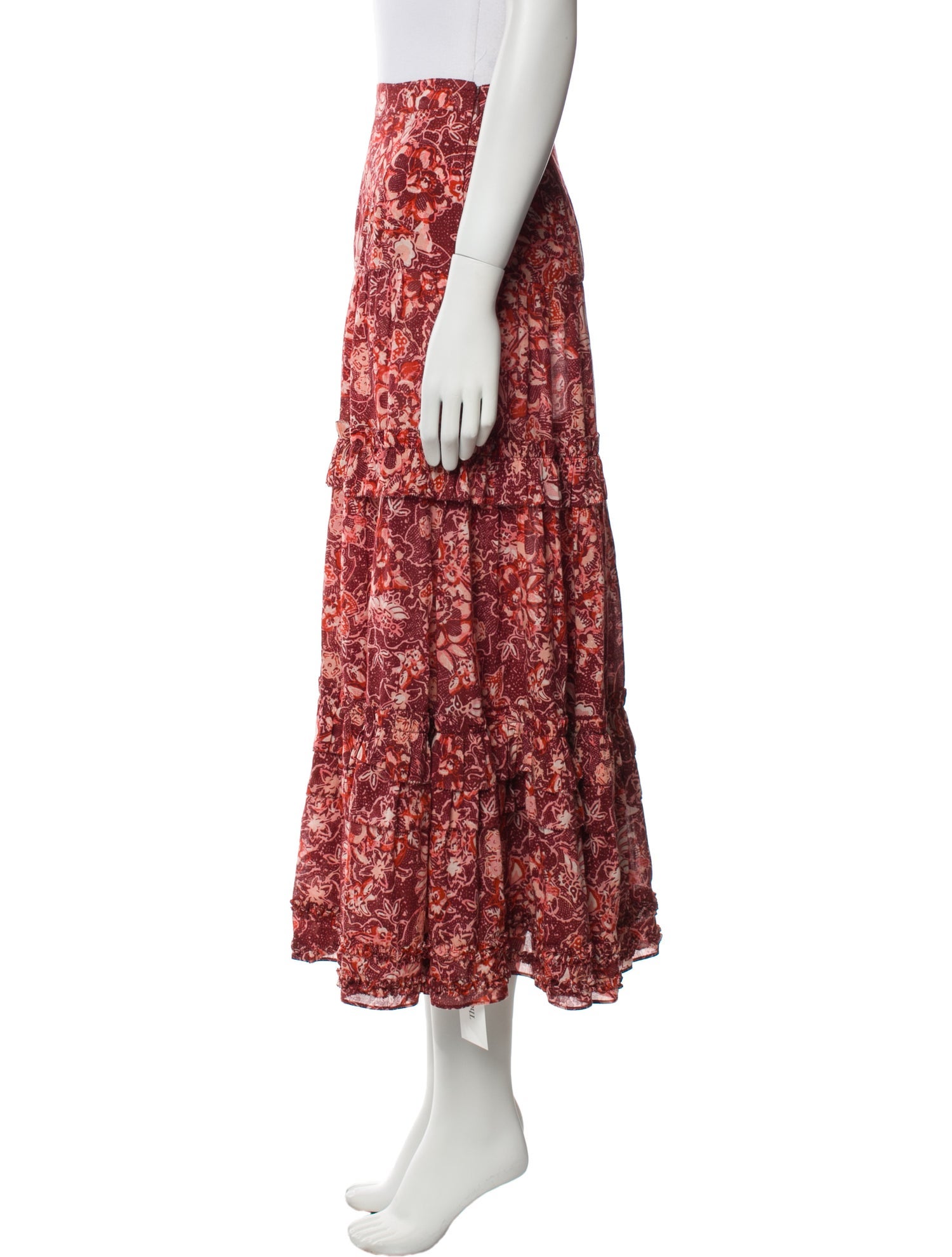 Ulla Johnson Floral Print Midi Length Skirt