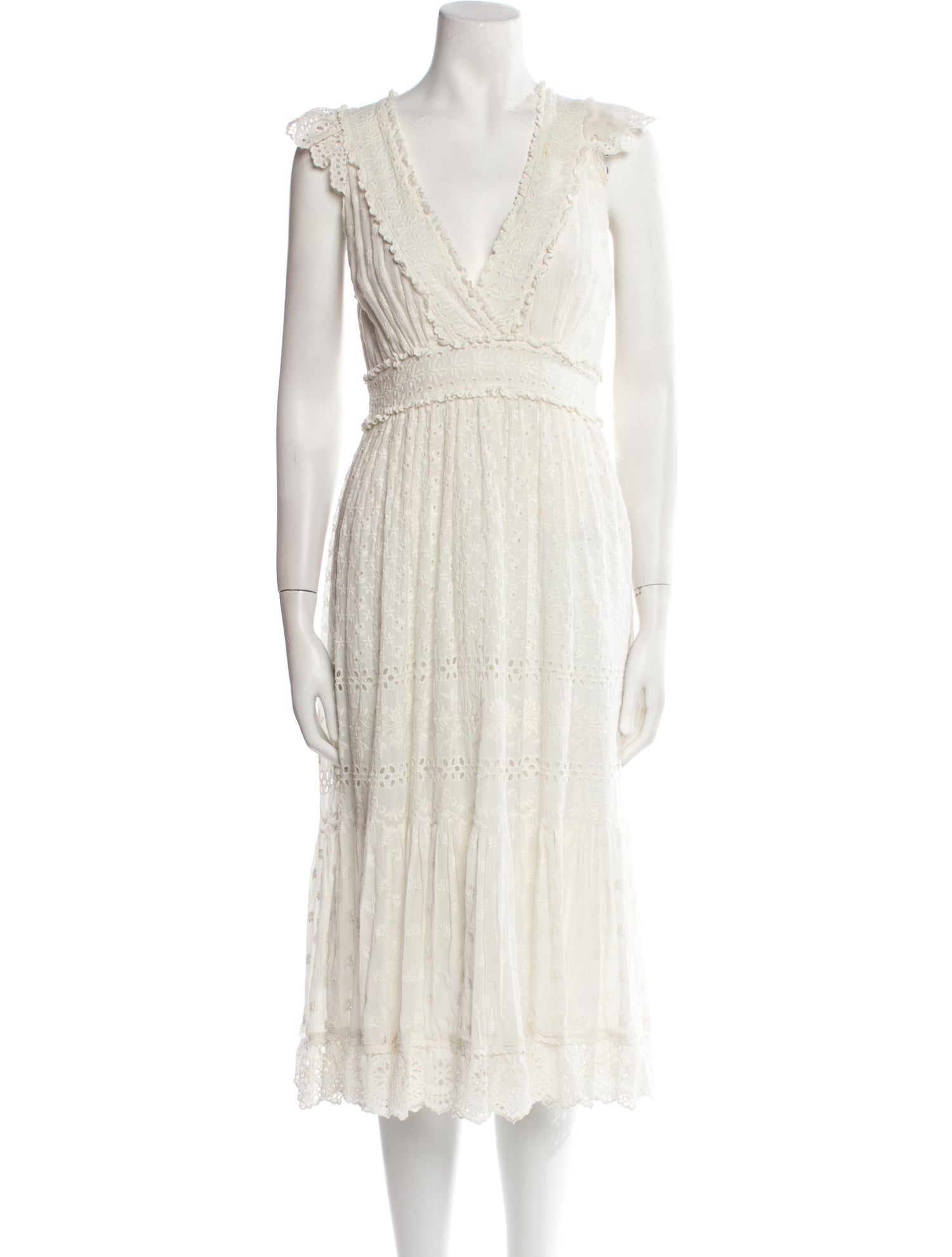 Ulla Johnson V-Neck Midi Length Dress