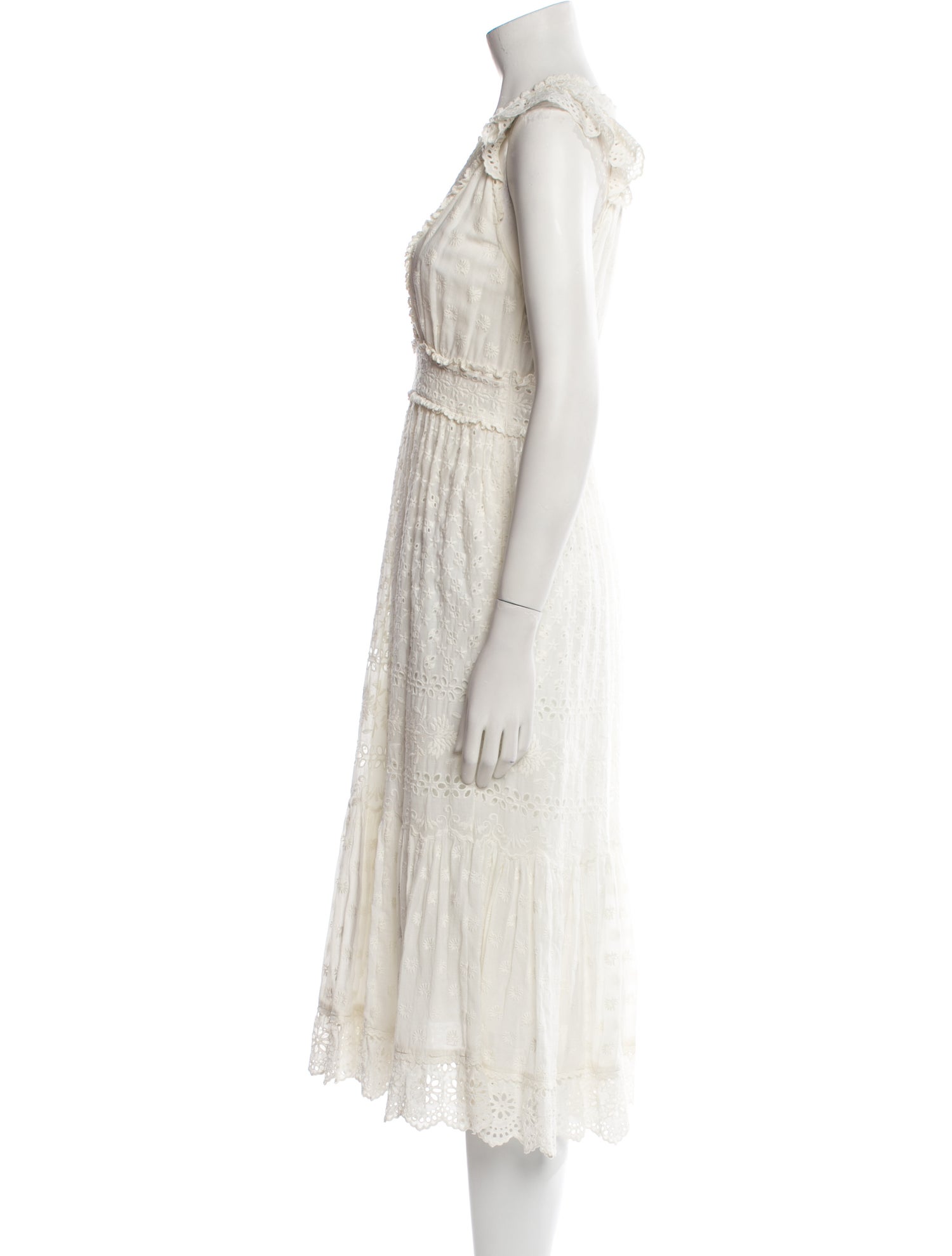 Ulla Johnson V-Neck Midi Length Dress