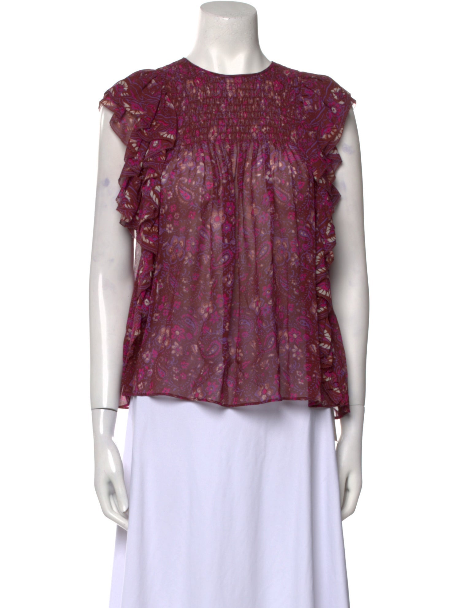 Ulla Johnson Silk Floral Print Blouse