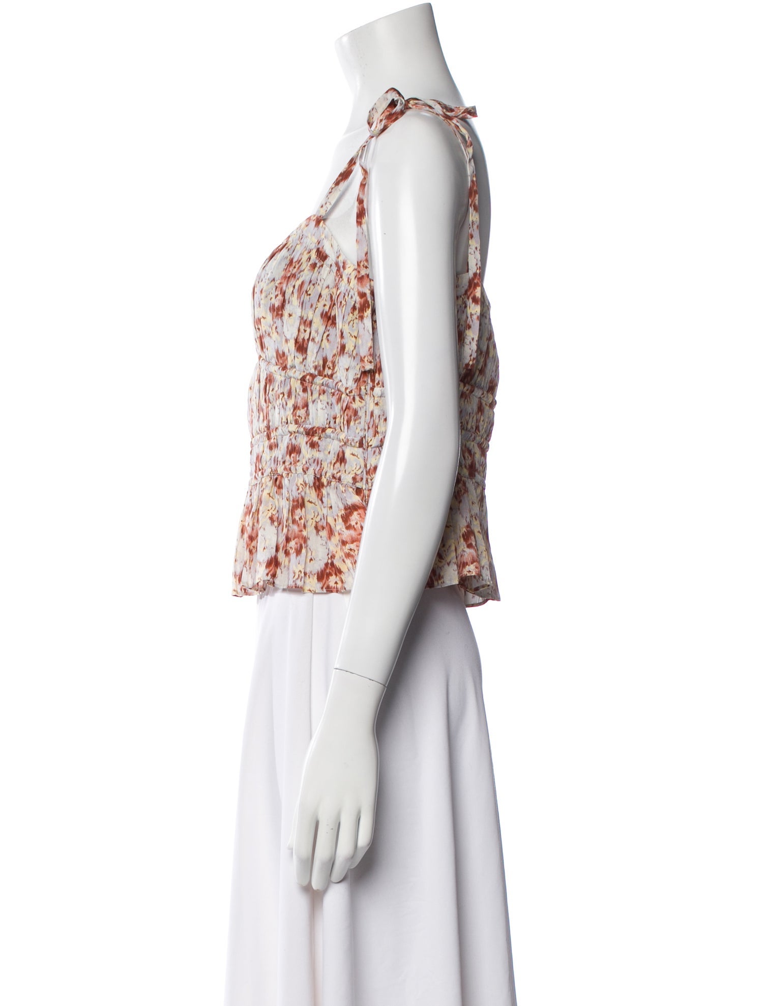 Ulla Johnson Silk Floral Print Crop Top