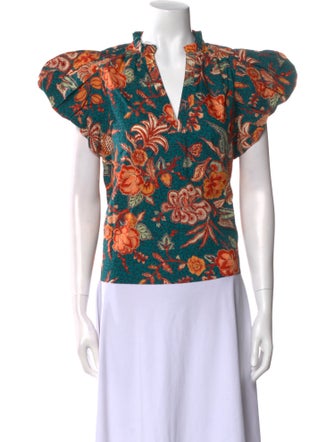 Ulla Johnson Printed V-Neck Blouse