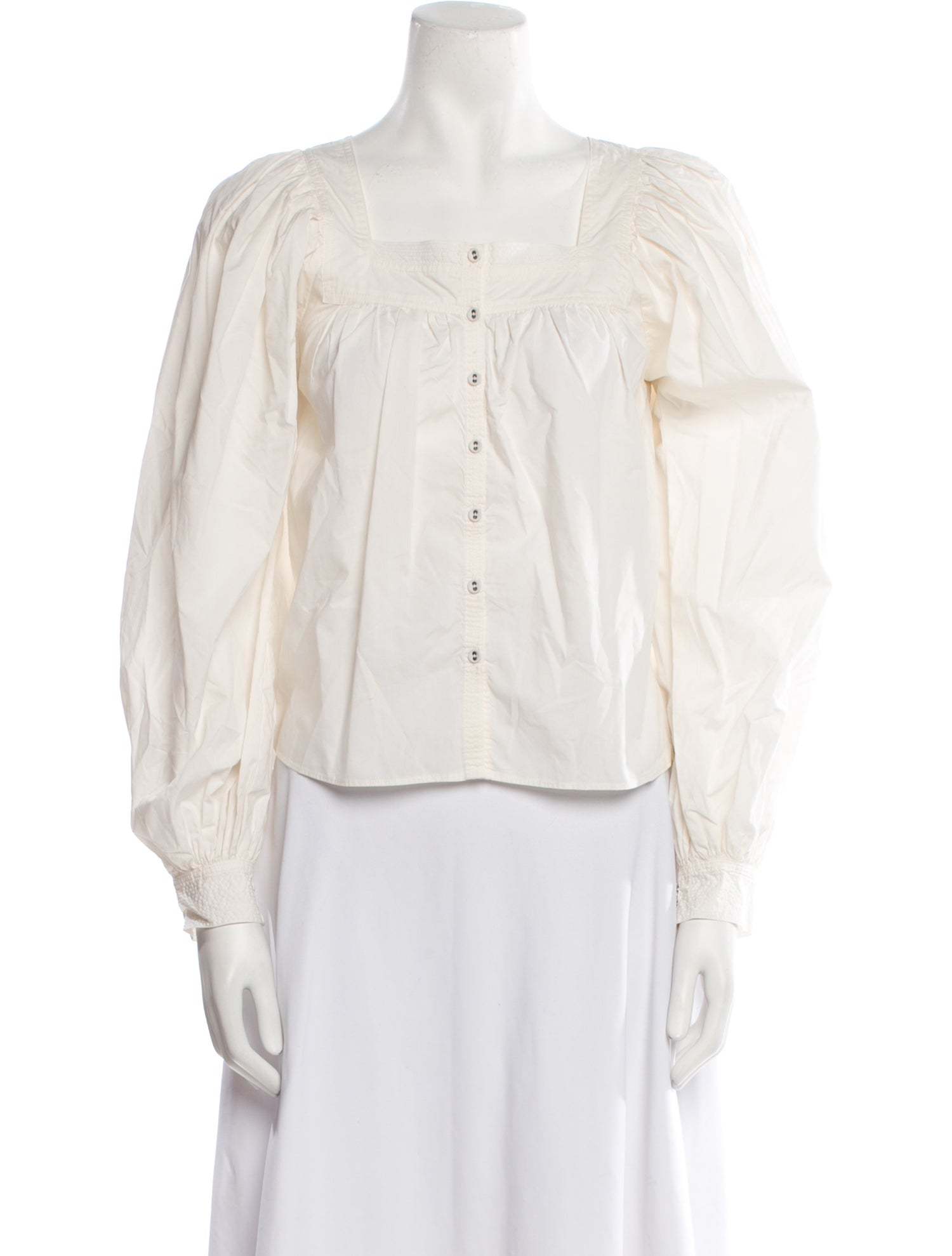 Ulla Johnson Square Neckline Long Sleeve Blouse