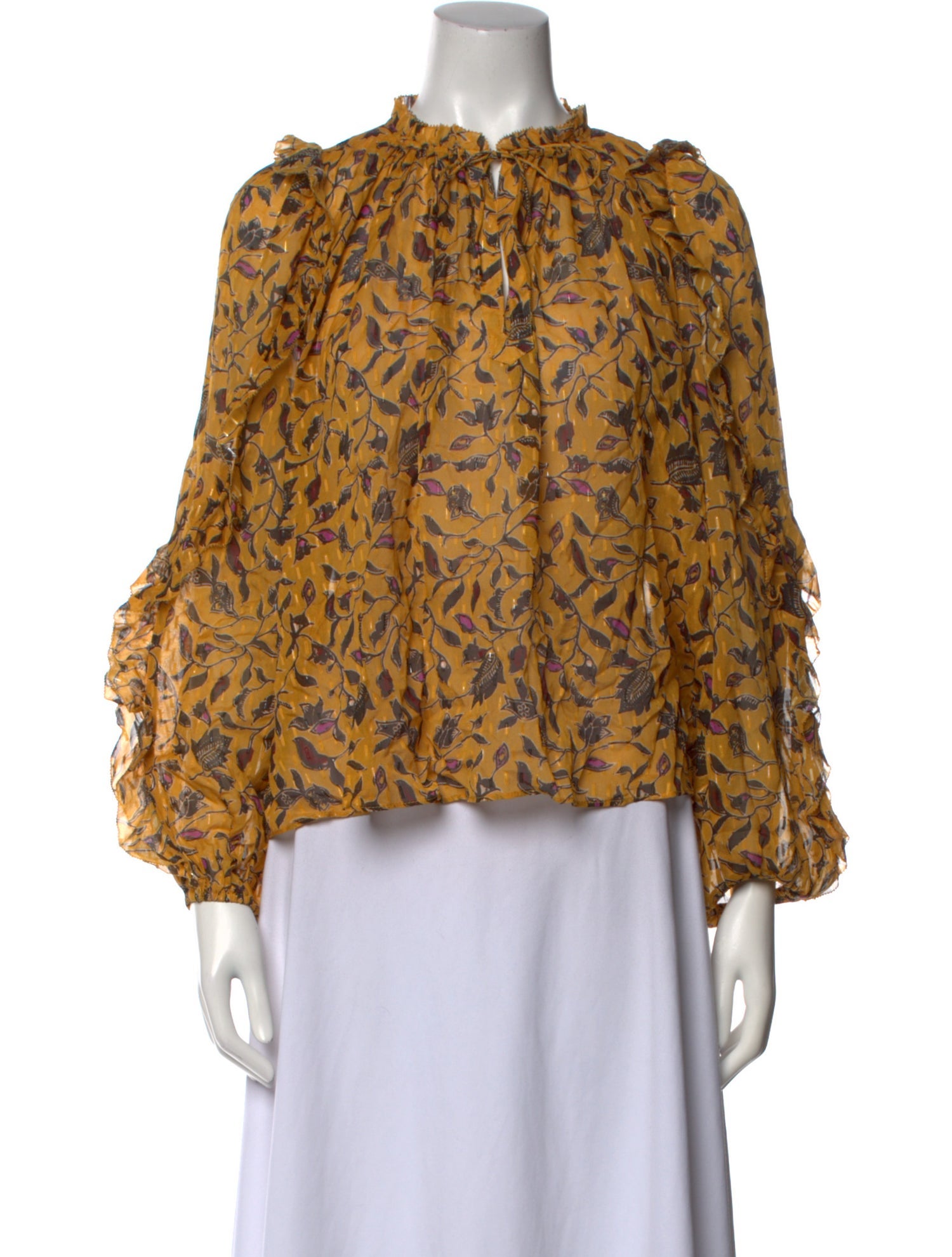 Ulla Johnson Silk Floral Print Blouse