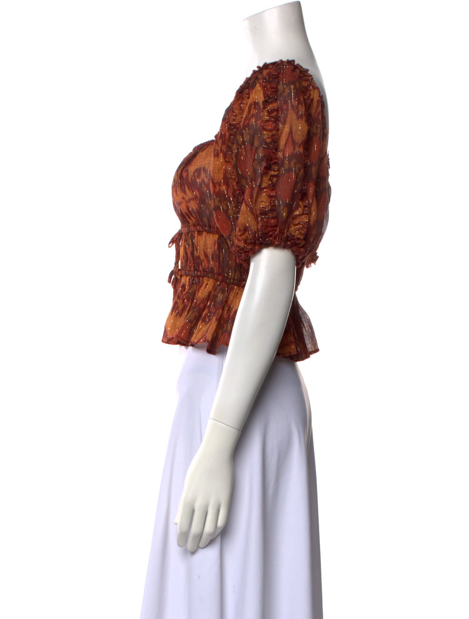 Ulla Johnson Printed Square Neckline Crop Top w/ Tags