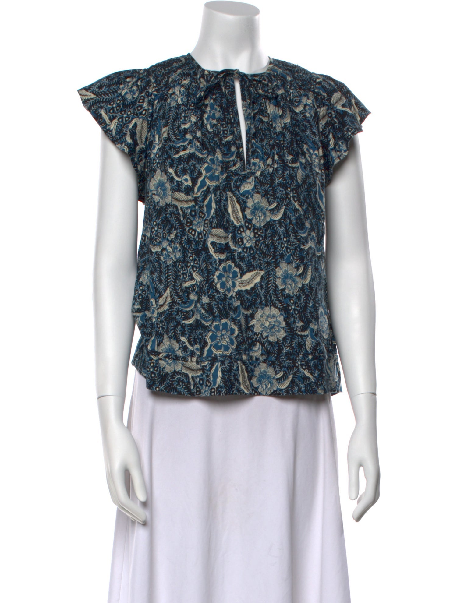 Ulla Johnson Printed Tie Neck Blouse