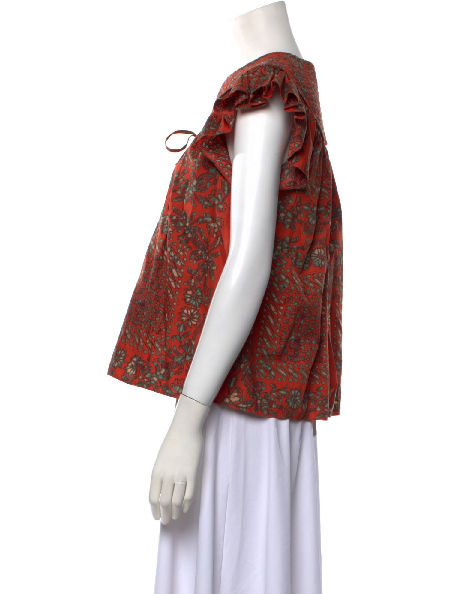 Ulla Johnson Printed V-Neck Top