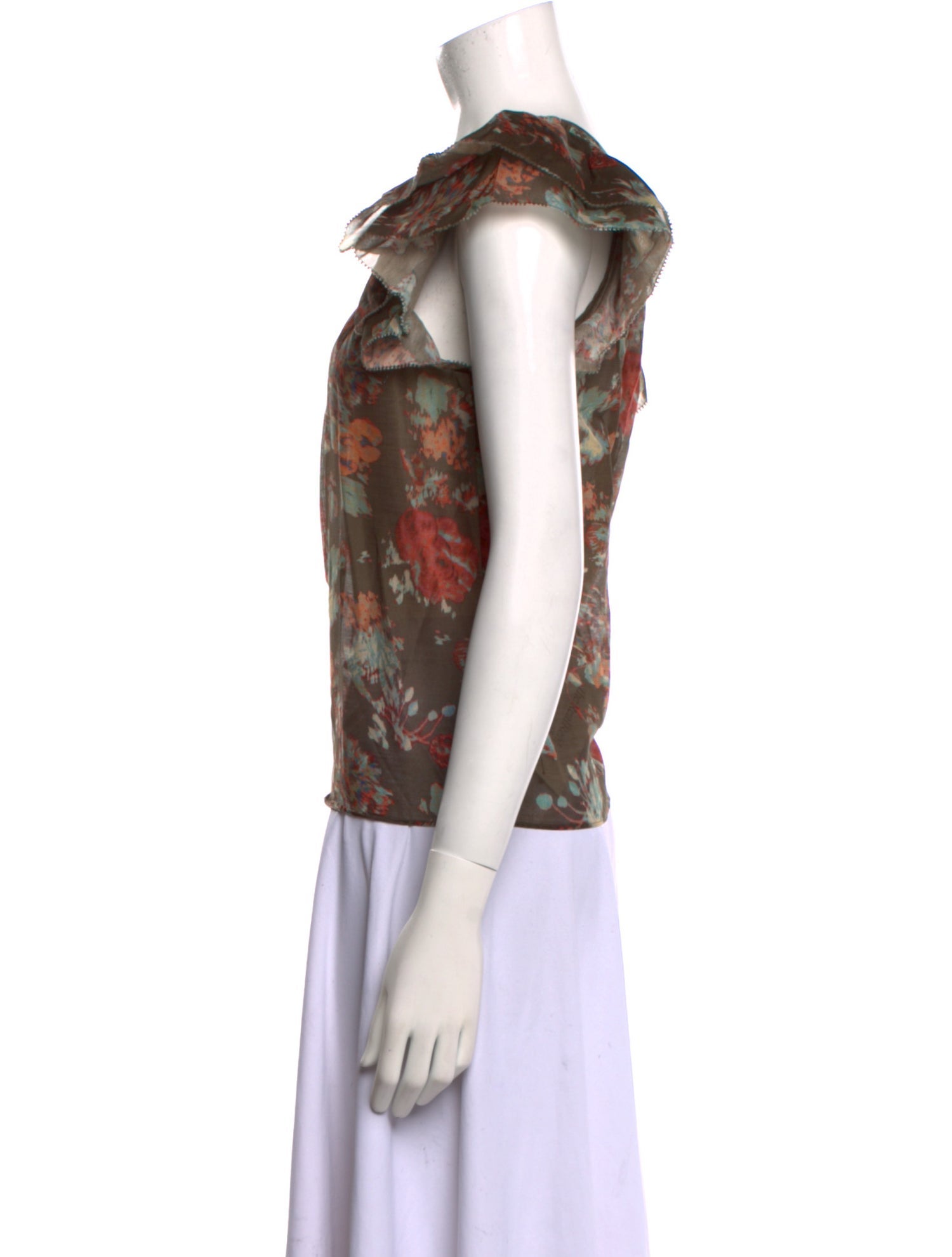 Ulla Johnson Floral Print Square Neckline Top