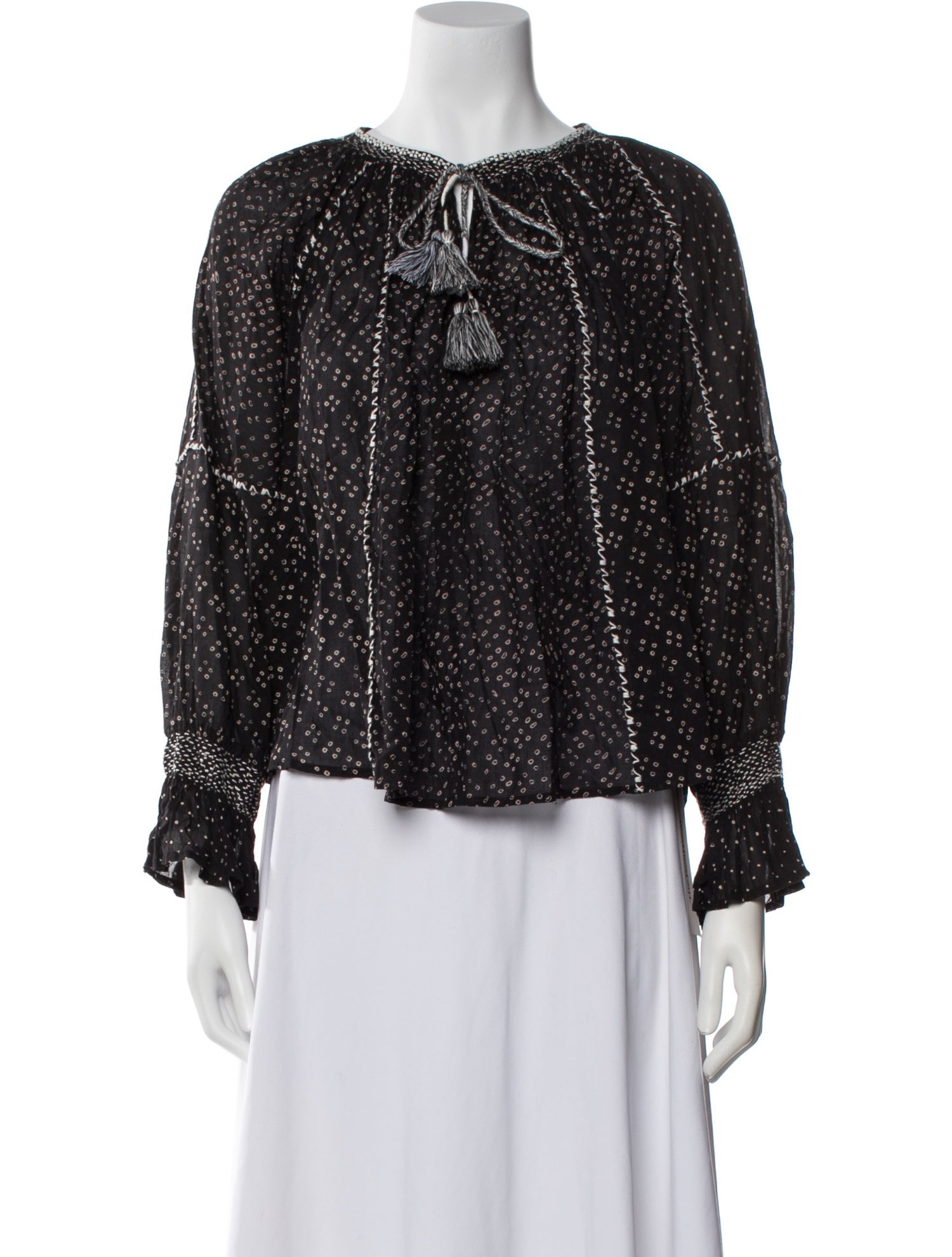 Ulla Johnson Printed Tie Neck Blouse