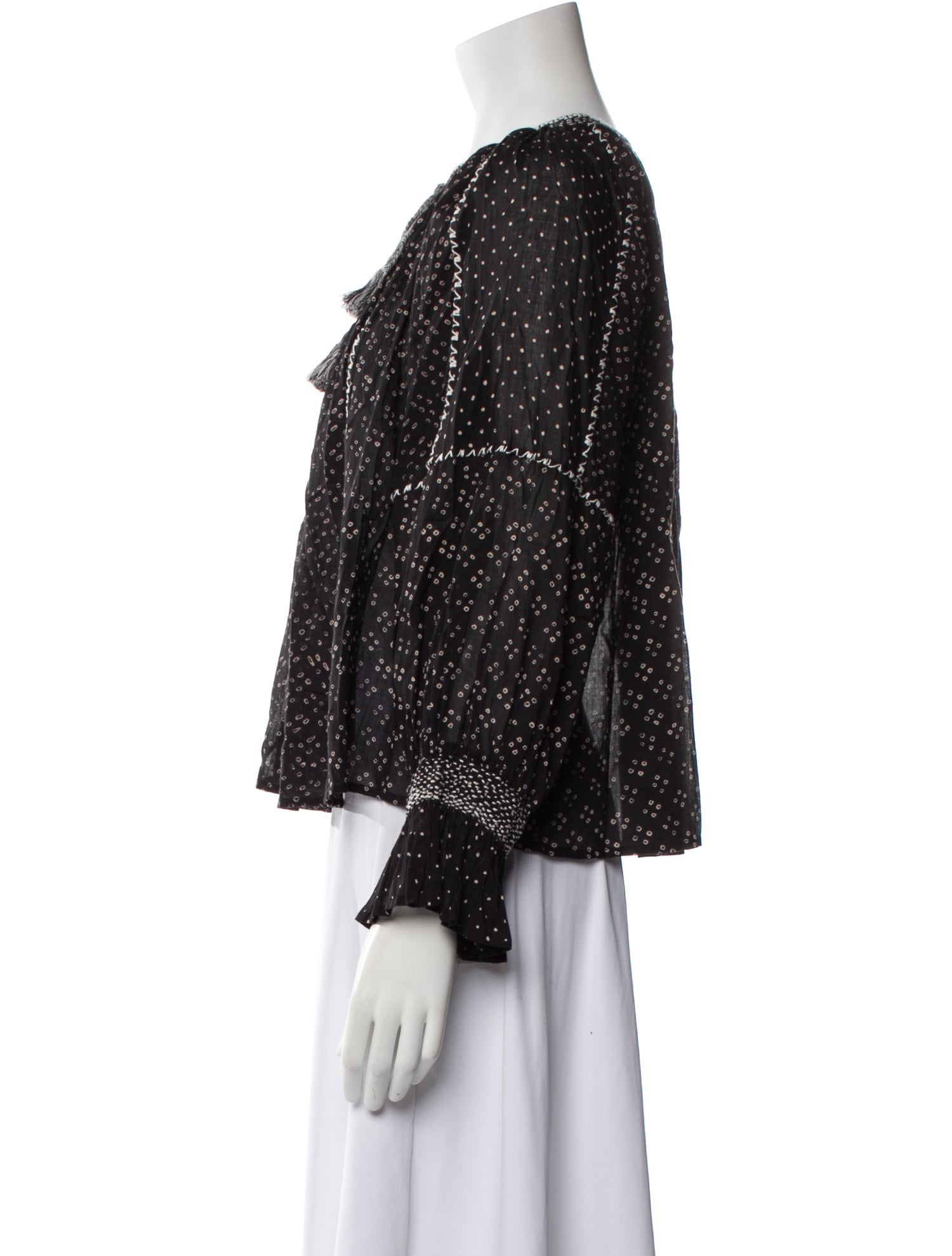 Ulla Johnson Printed Tie Neck Blouse