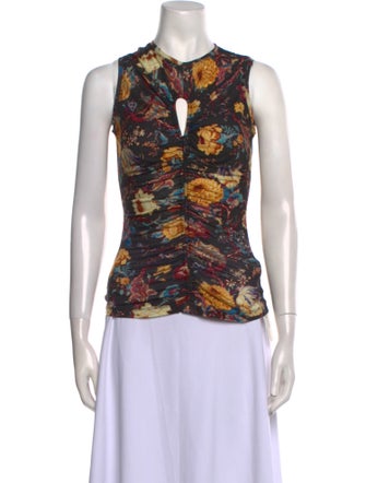 Ulla Johnson Printed Crew Neck Top