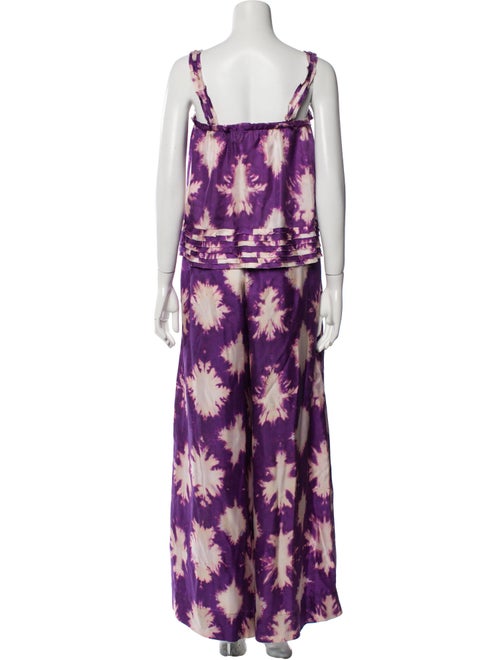Ulla Johnson Silk Tie-Dye Print Pant Set