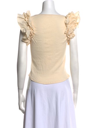 Ulla Johnson Scoop Neck Short Sleeve Crop Top