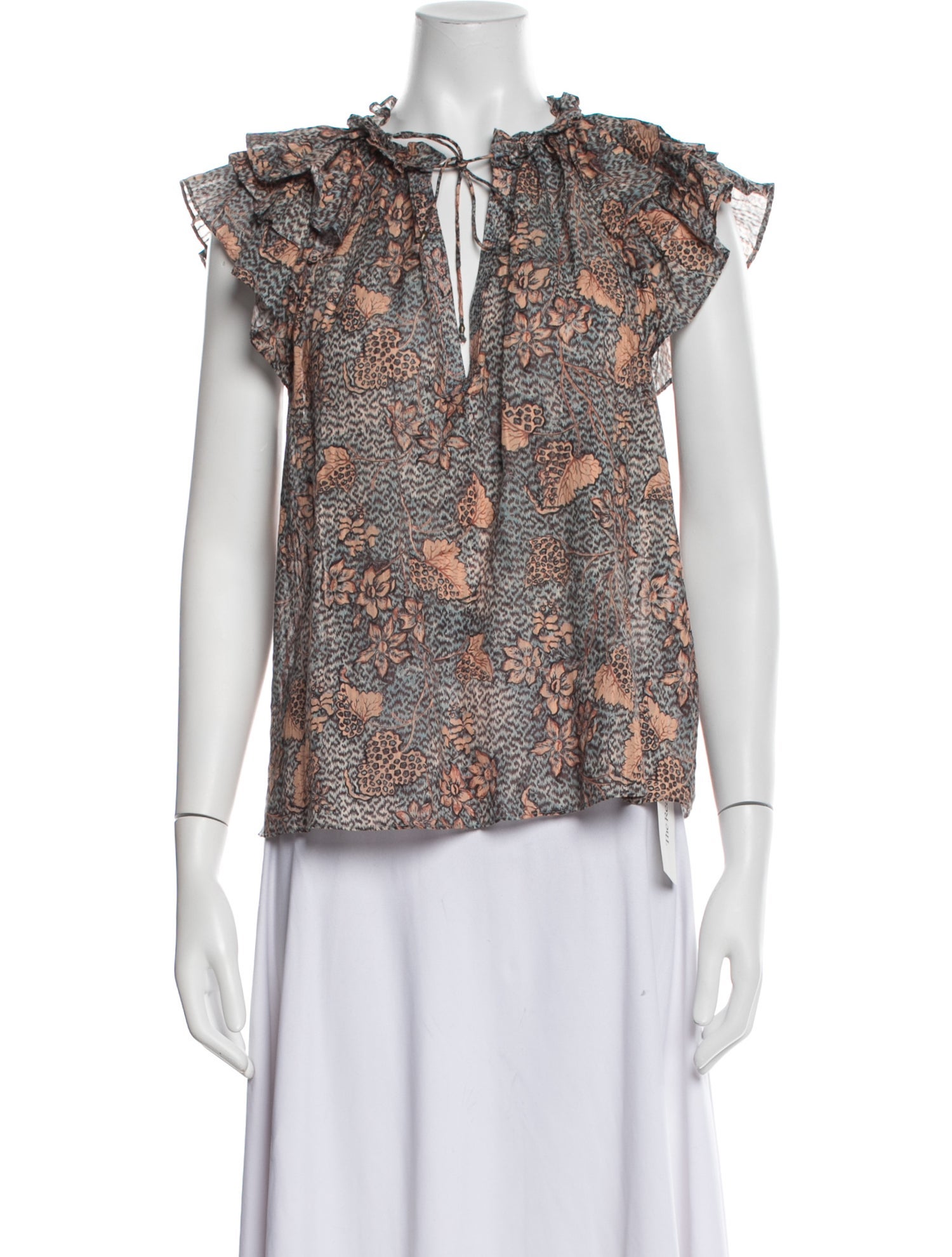 Ulla Johnson Floral Print Mock Neck Blouse