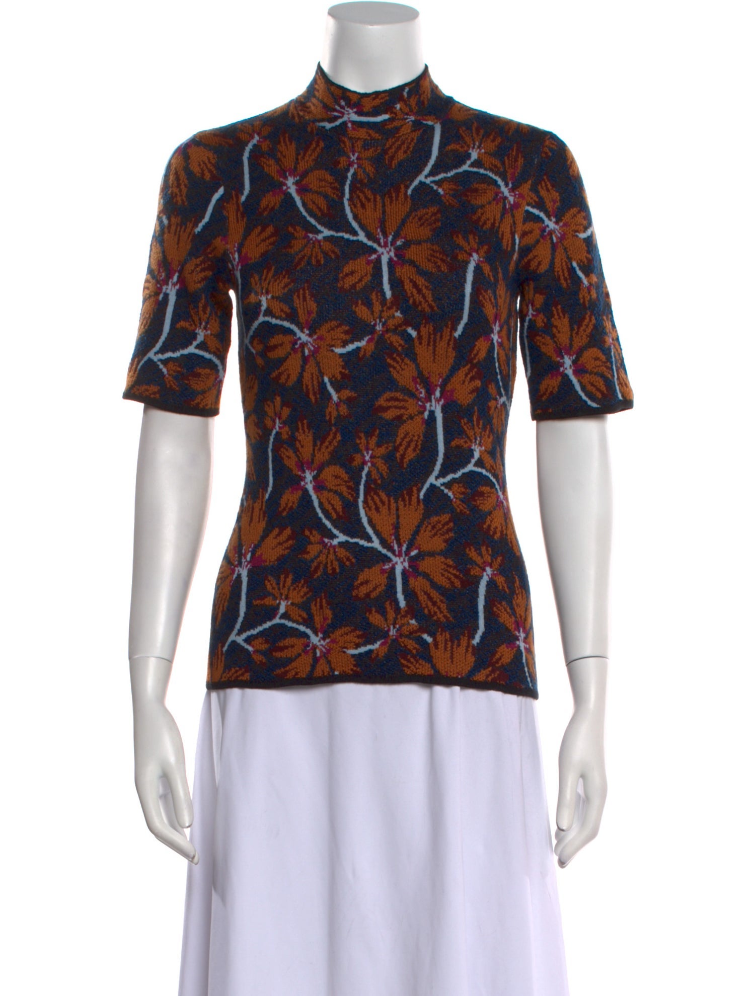 Ulla Johnson Floral Print Mock Neck Sweater