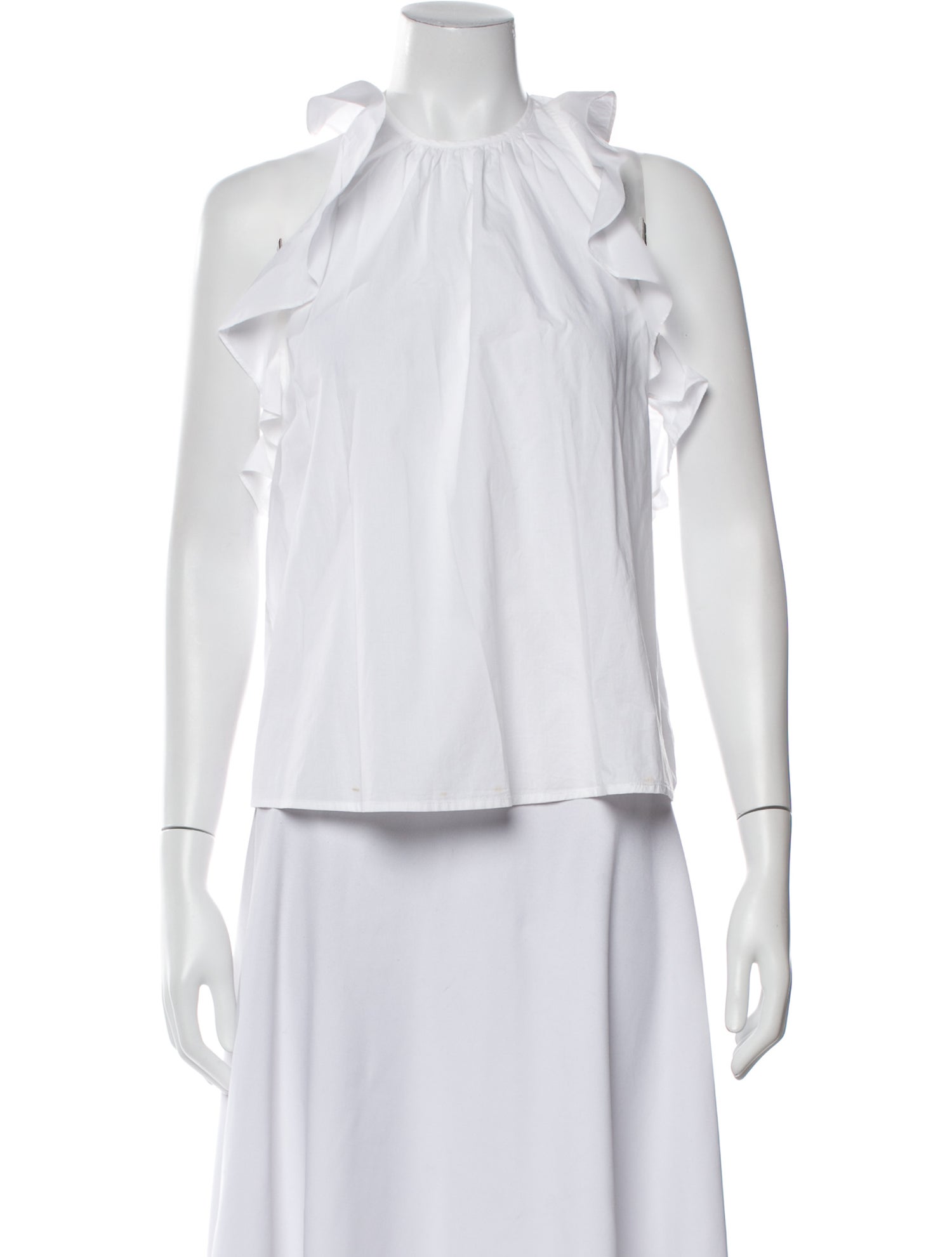 Ulla Johnson Mock Neck Sleeveless Crop Top