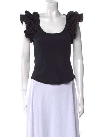 Ulla Johnson Scoop Neck Short Sleeve Crop Top