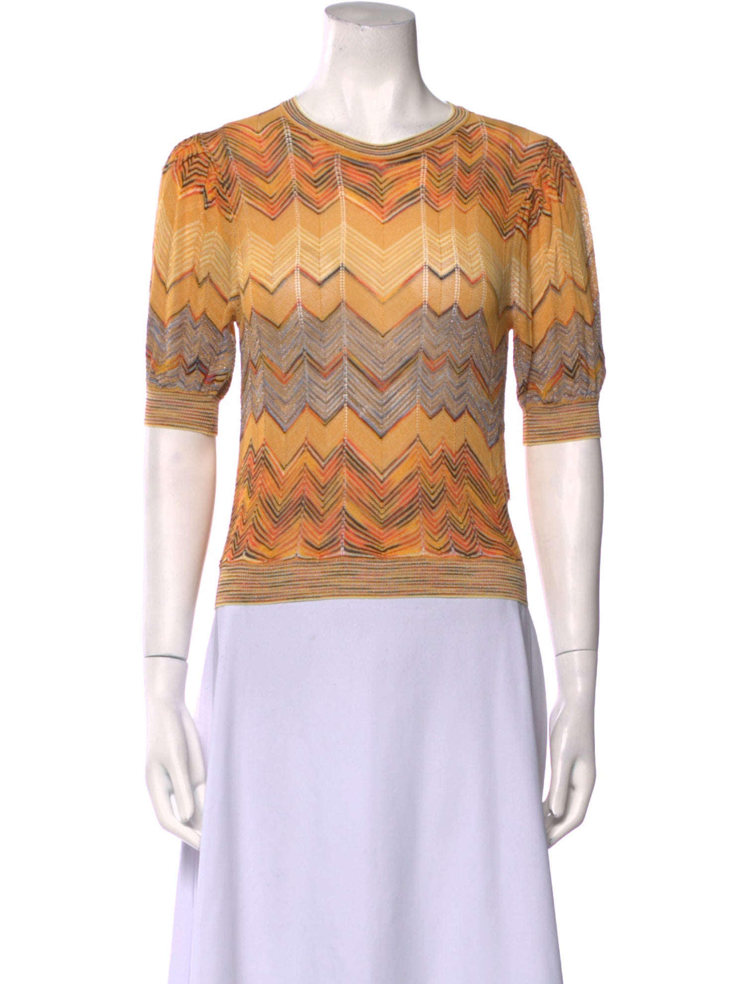 Ulla Johnson Printed Crew Neck Crop Top