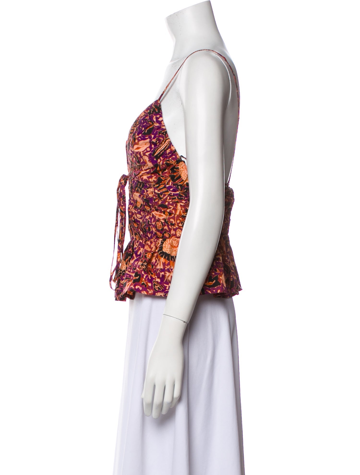 Ulla Johnson Floral Print V-Neck Crop Top w/ Tags