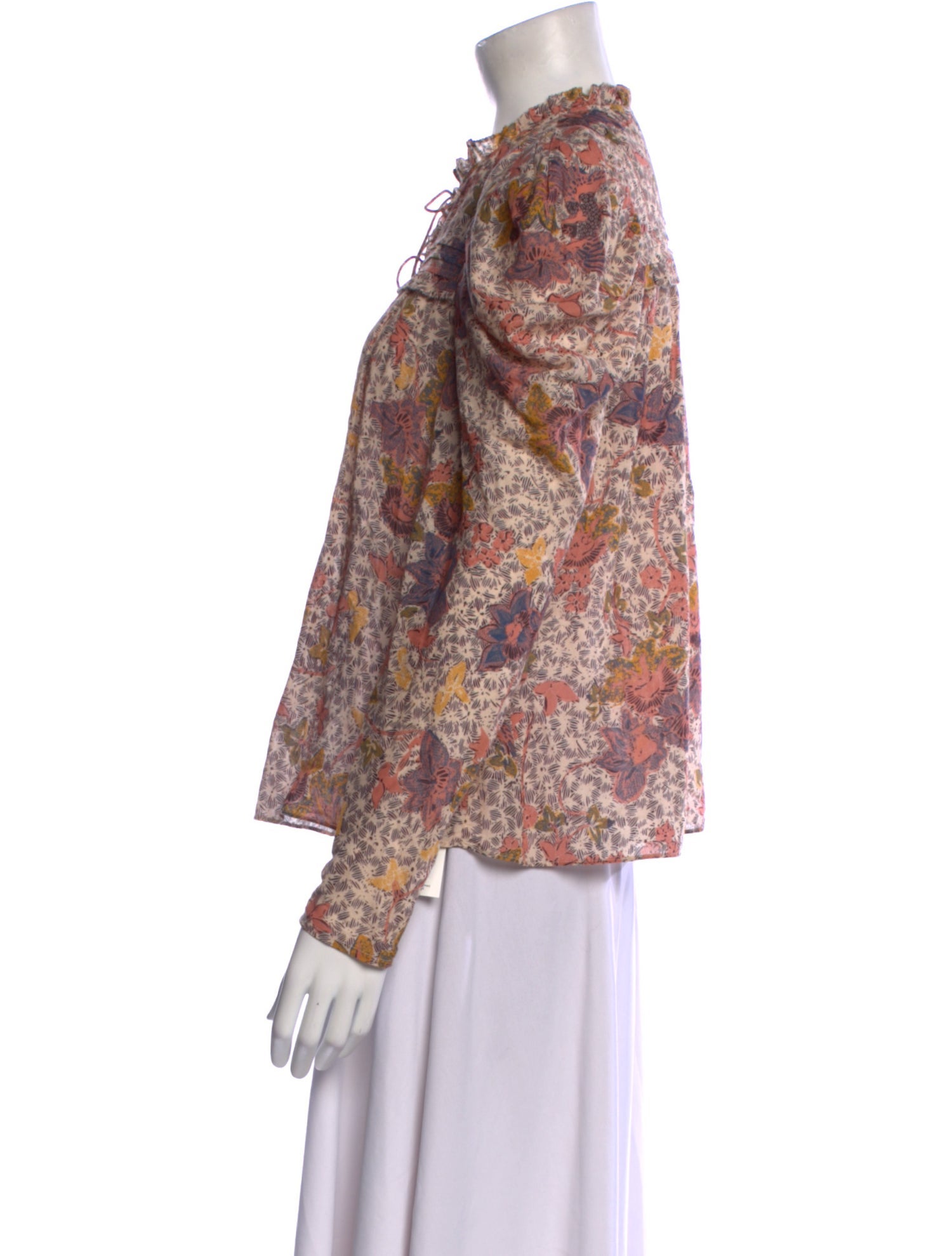 Ulla Johnson Floral Print Tie Neck Blouse