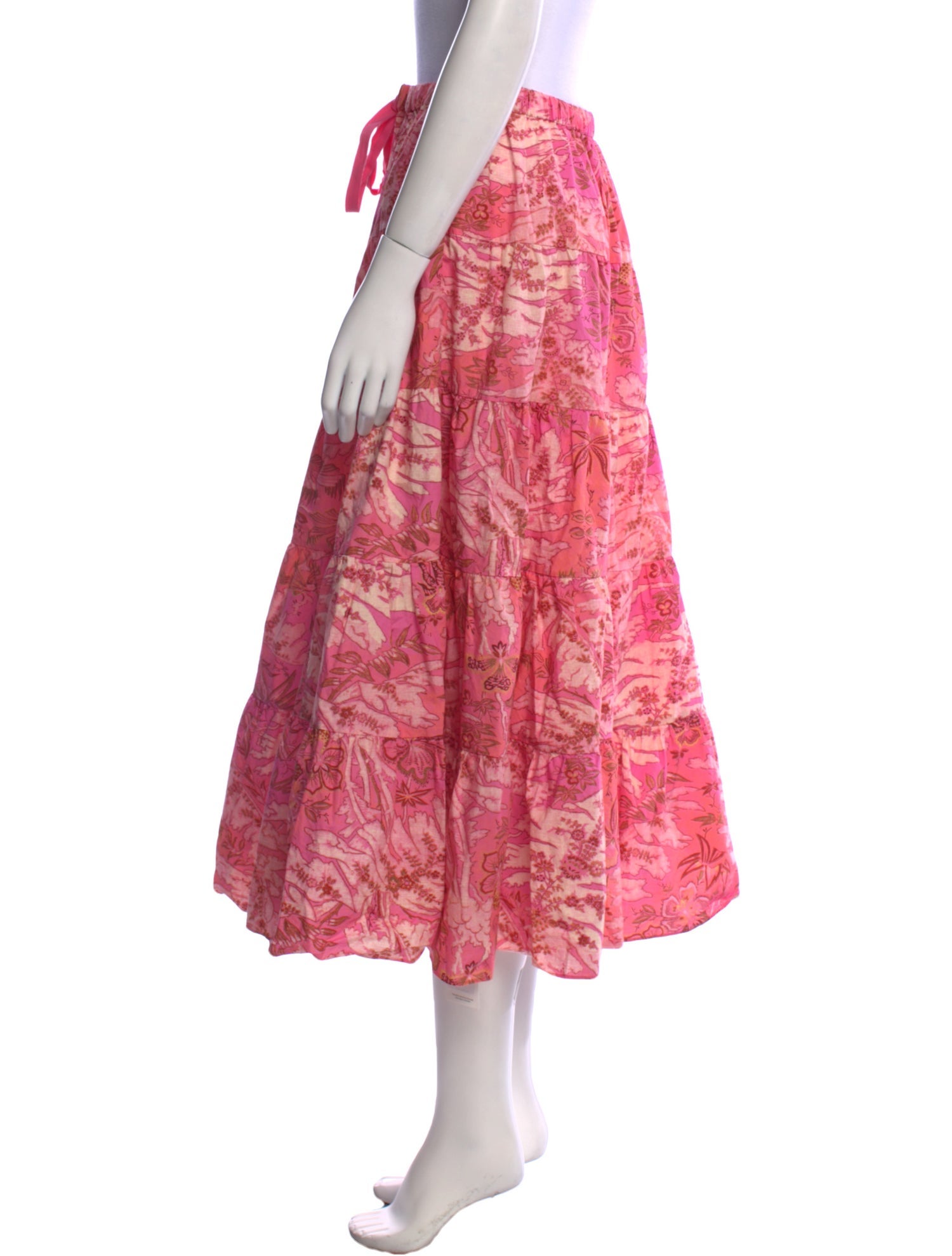 Ulla Johnson Floral Print Midi Length Skirt