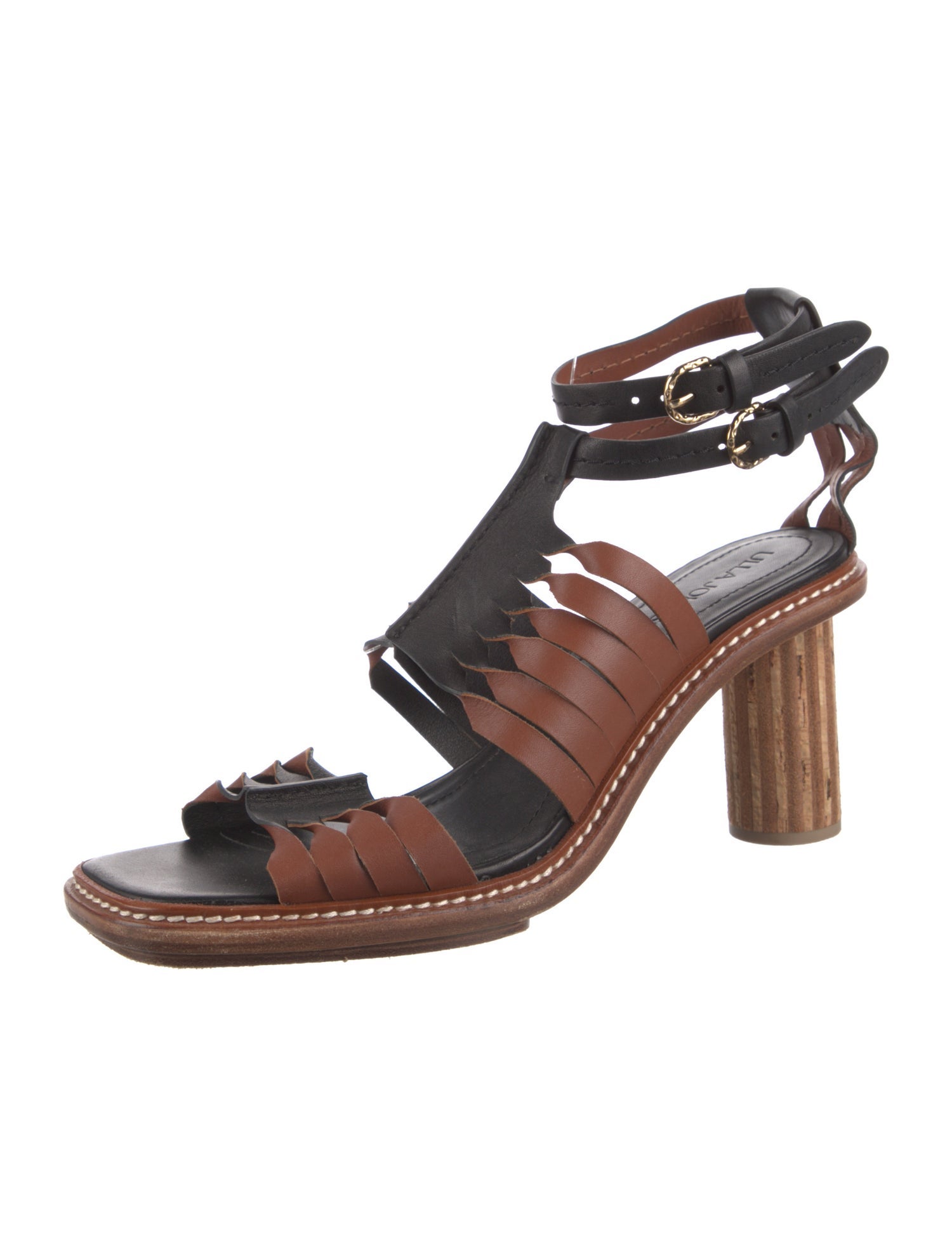 Ulla Johnson Leather Colorblock Pattern Sandals