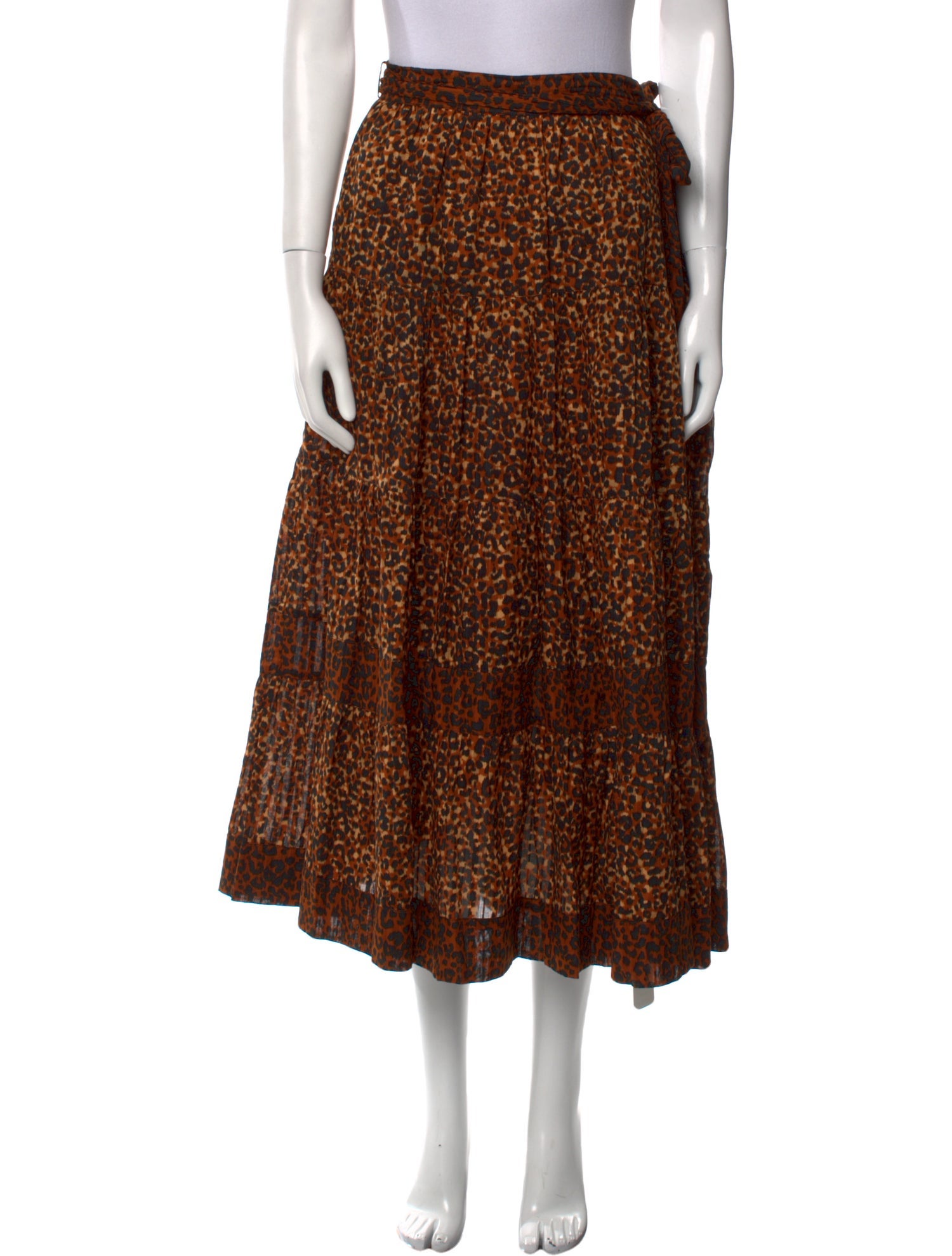 Ulla Johnson Animal Print Midi Length Skirt