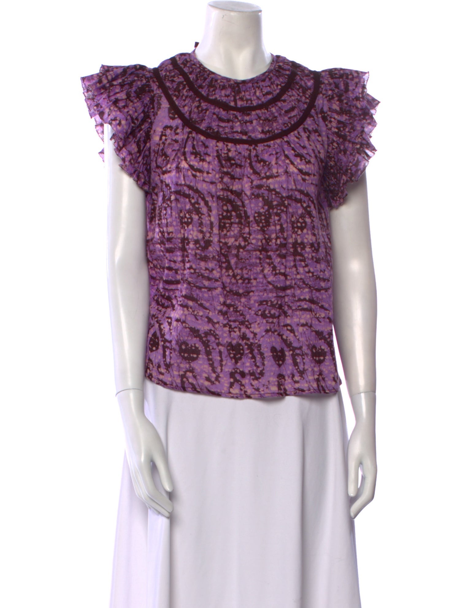 Ulla Johnson Printed Crew Neck Top