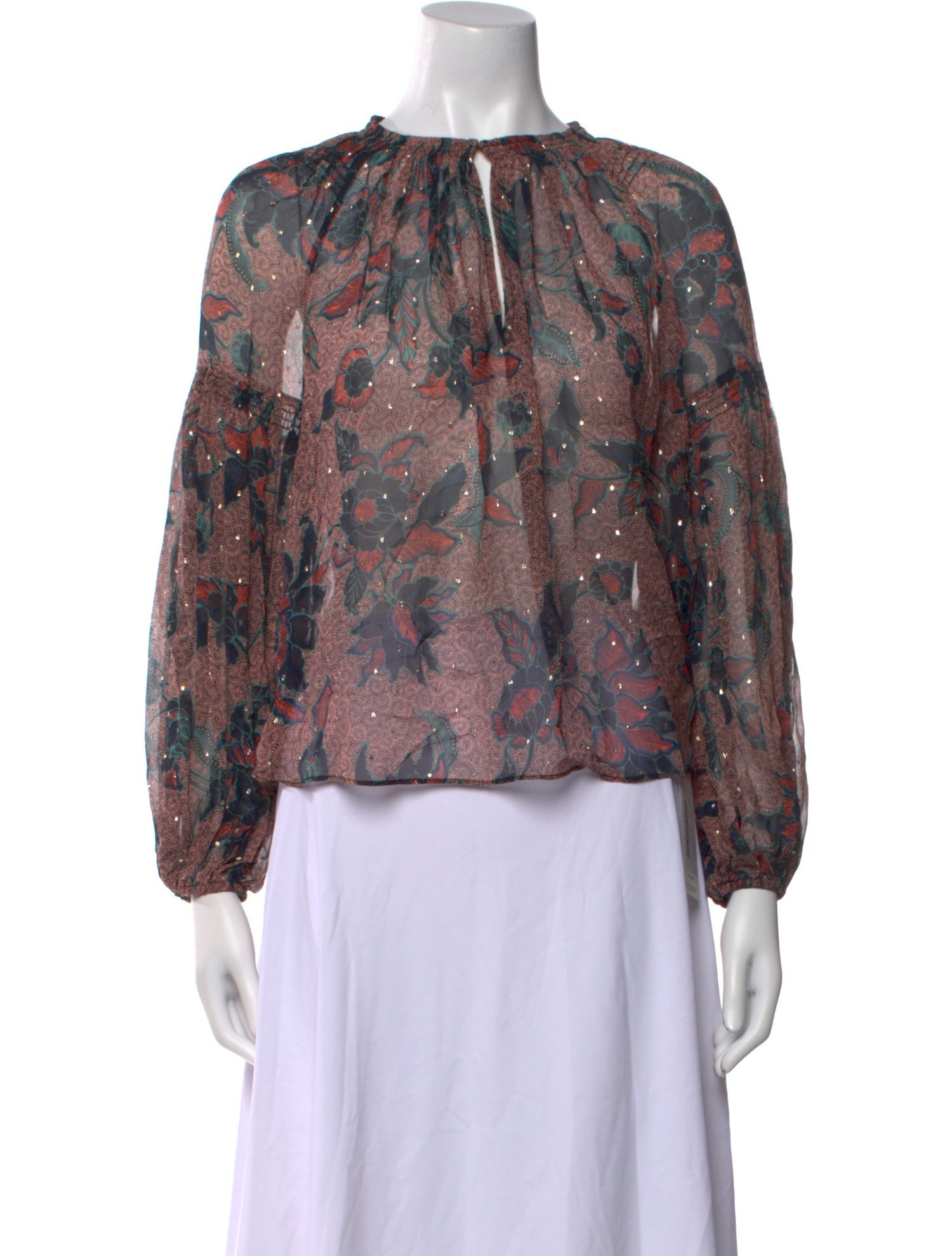Ulla Johnson Silk Floral Print Blouse