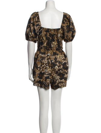 Ulla Johnson Printed Square Neckline Romper