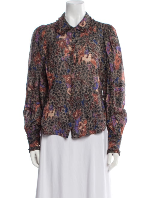 Ulla Johnson Floral Print Long Sleeve Button-Up Top