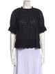 Ulla Johnson Eyelet Mock Neck Blouse