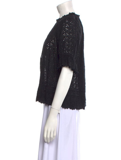 Ulla Johnson Eyelet Mock Neck Blouse