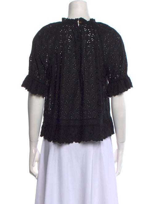 Ulla Johnson Eyelet Mock Neck Blouse