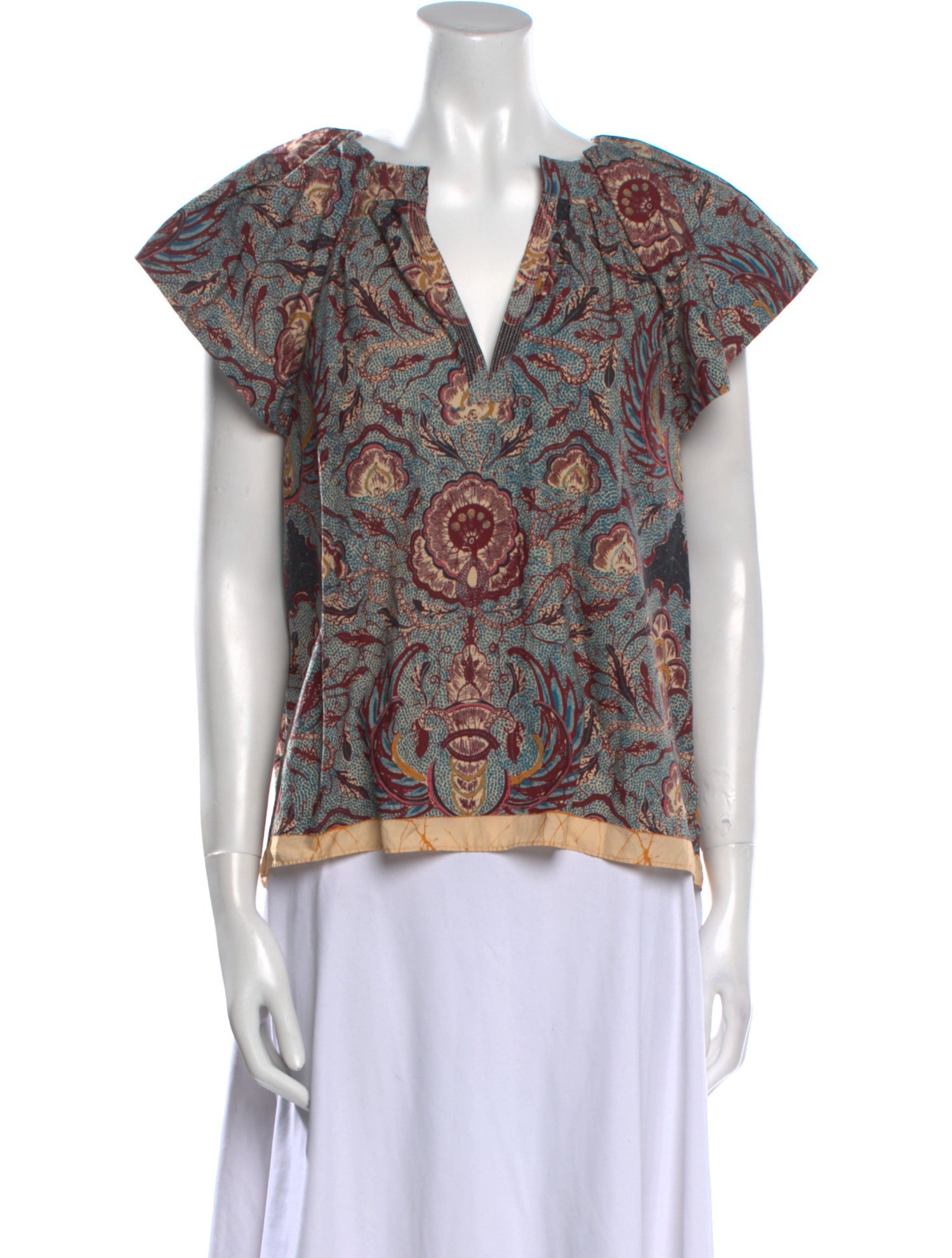 Ulla Johnson Paisley Print V-Neck Blouse