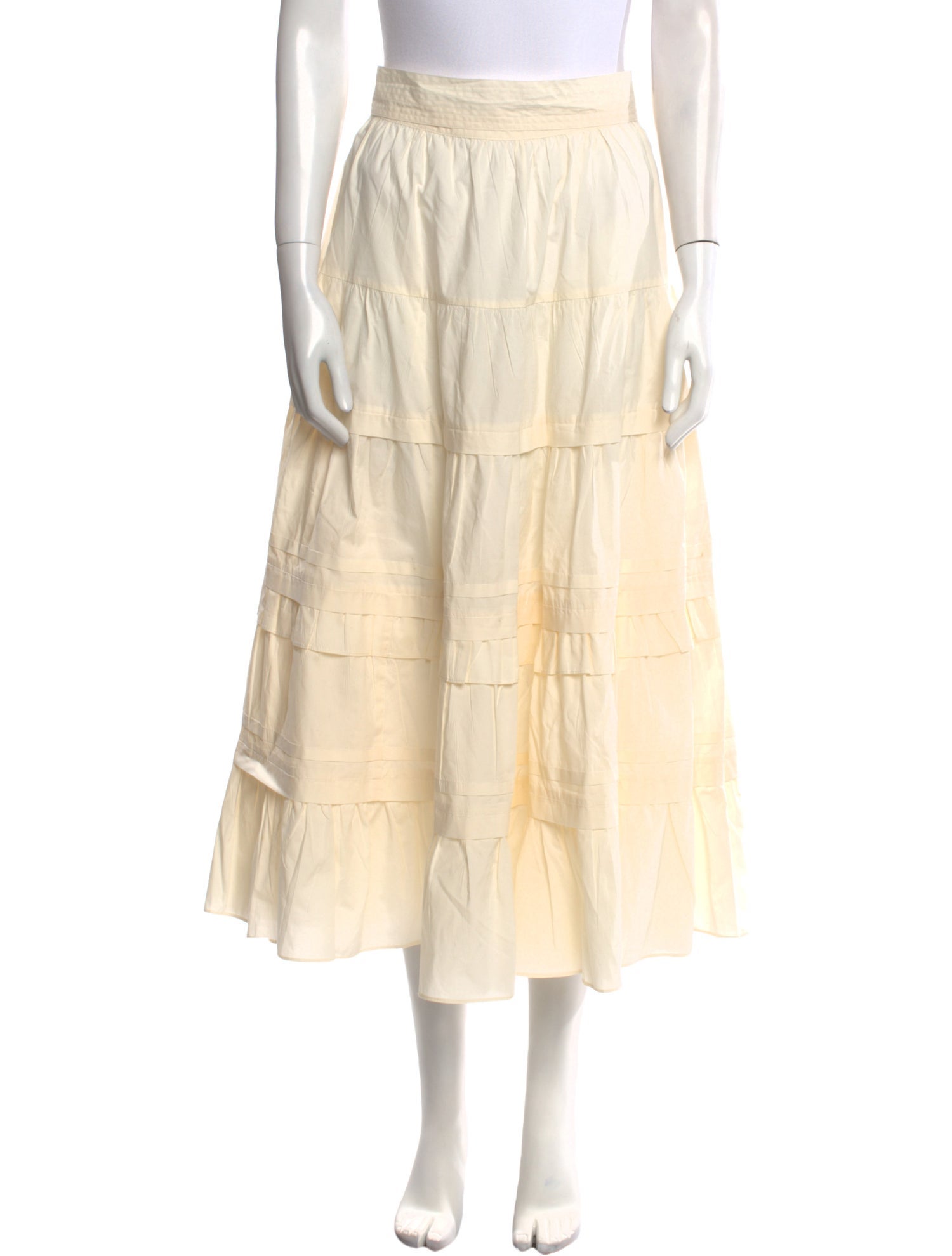 Ulla Johnson Pleated Accents Midi Length Skirt