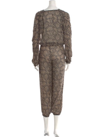 Ulla Johnson Silk Animal Print Jumpsuit