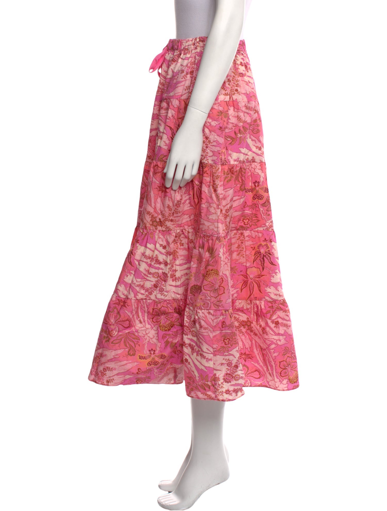Ulla Johnson Floral Print Midi Length Skirt