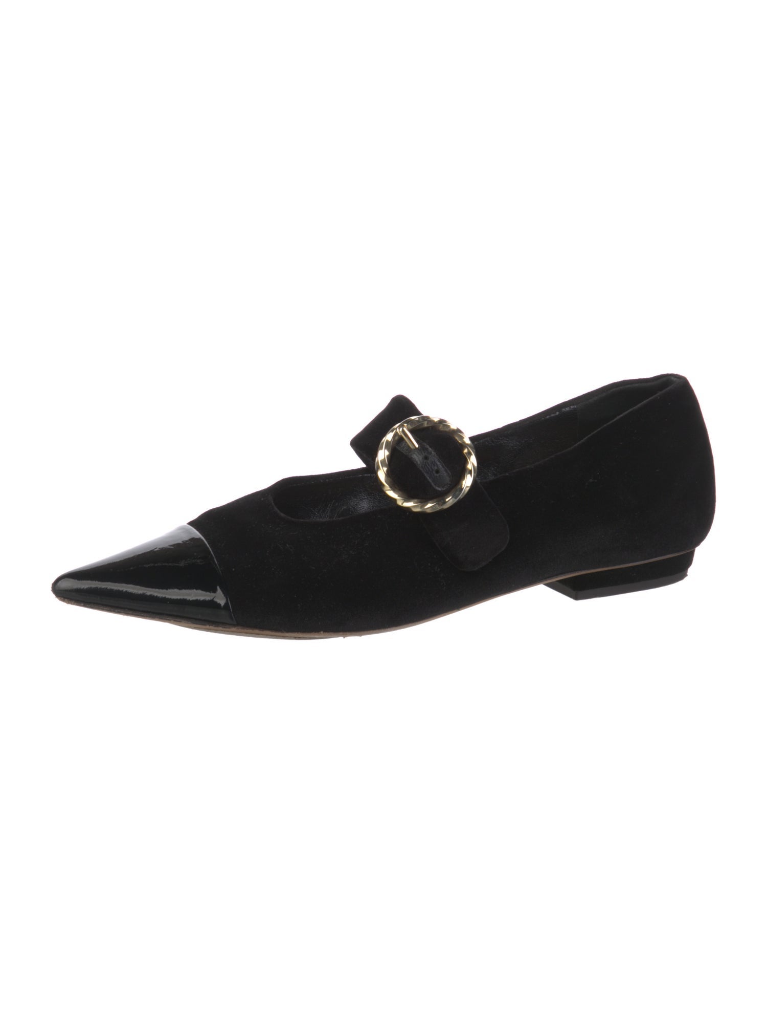 Ulla Johnson Velvet Leather Trim Embellishment Mary Jane Flats