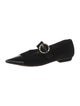 Ulla Johnson Velvet Leather Trim Embellishment Mary Jane Flats