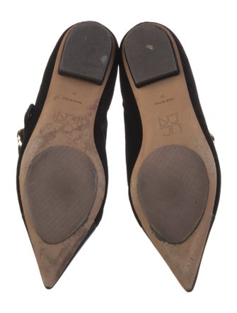 Ulla Johnson Velvet Leather Trim Embellishment Mary Jane Flats