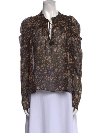 Ulla Johnson Silk Floral Print Blouse