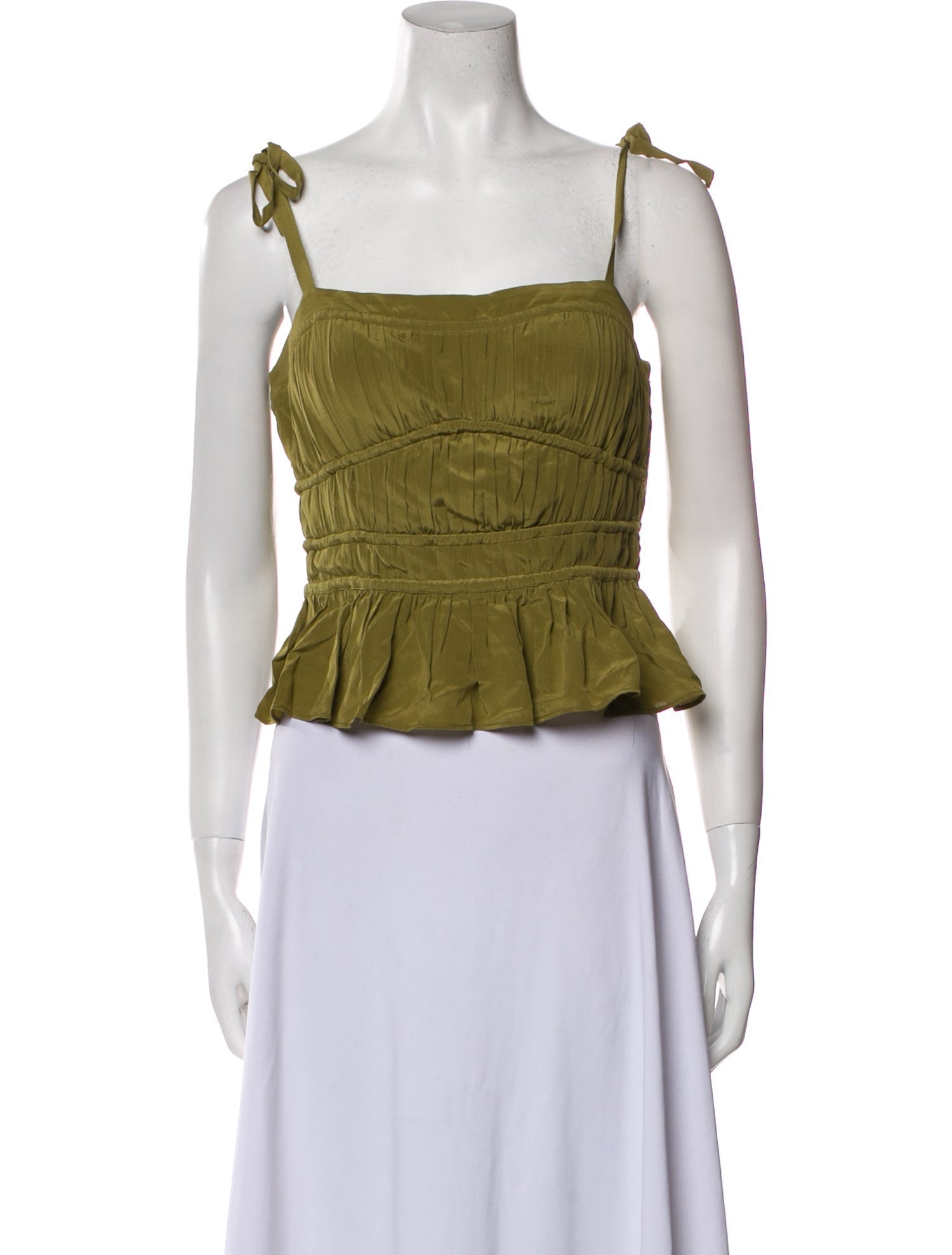 Ulla Johnson Silk Square Neckline Crop Top