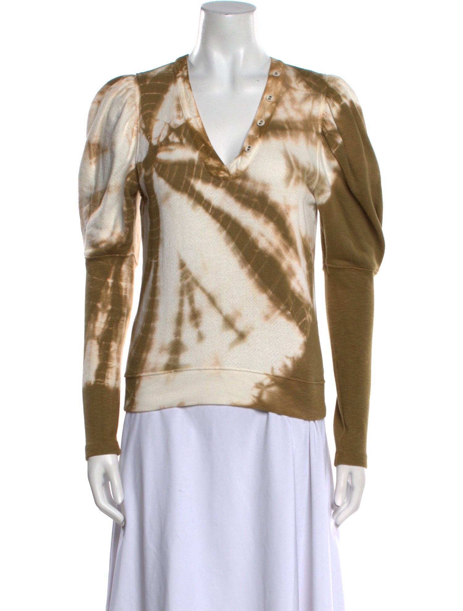 Ulla Johnson Tie-Dye Print V-Neck Blouse