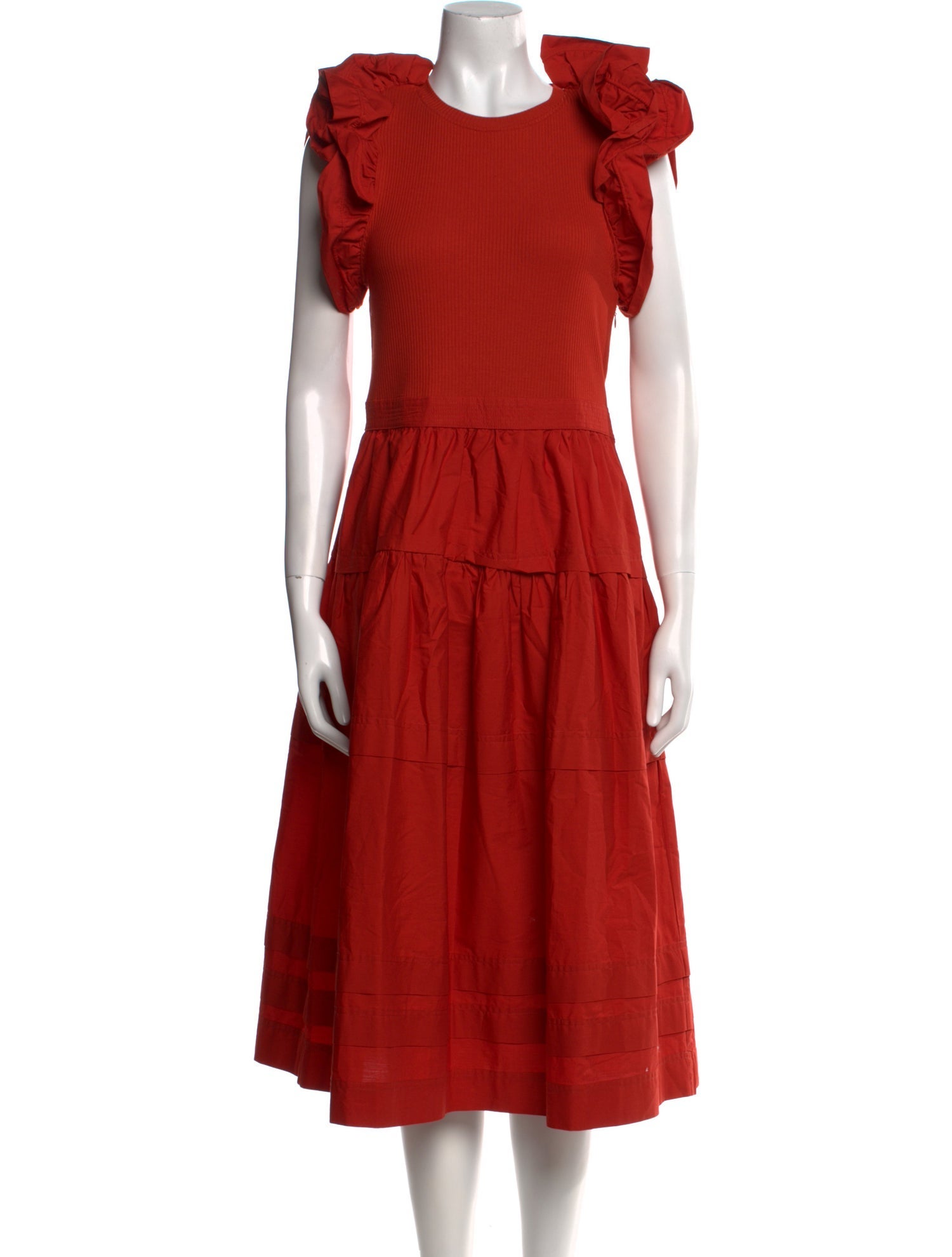 Ulla Johnson Crew Neck Midi Length Dress