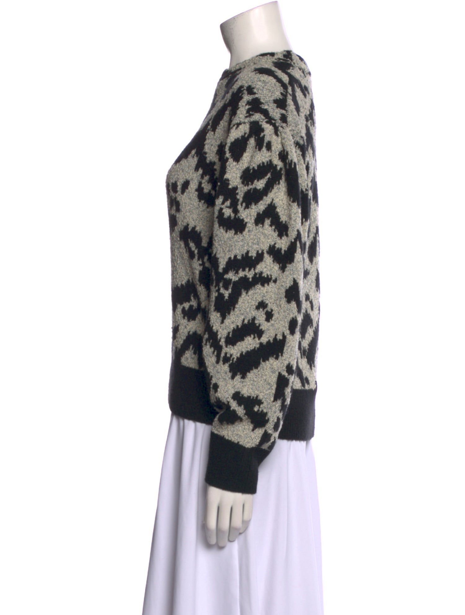 Ulla Johnson Animal Print Crew Neck Sweater