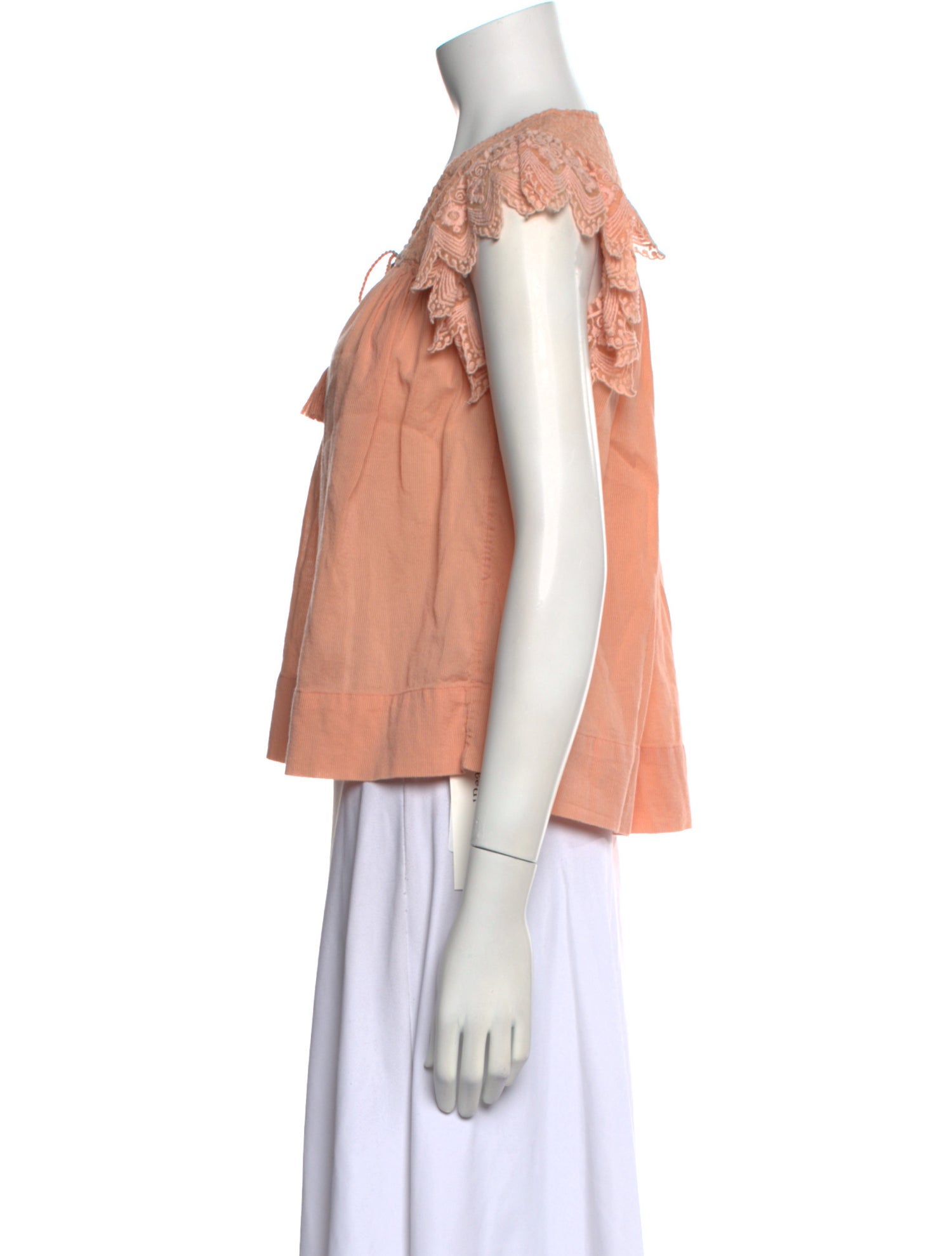 Ulla Johnson Tie Neck Short Sleeve Top