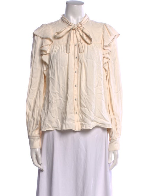 Ulla Johnson Tie Neck Long Sleeve Button-Up Top