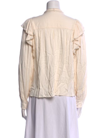 Ulla Johnson Tie Neck Long Sleeve Button-Up Top